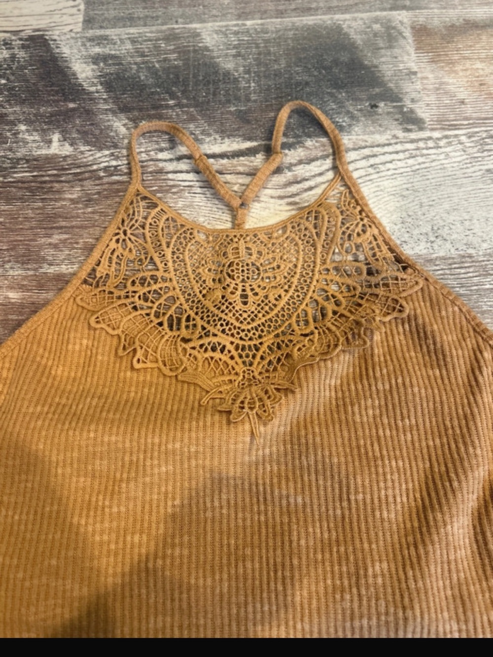 Kohl's SO Crochet Rib Brami in Camel/Tan